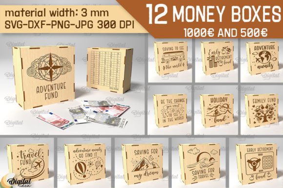 Download 3D Money Bank Box Laser Cut Bundle - Box Collection