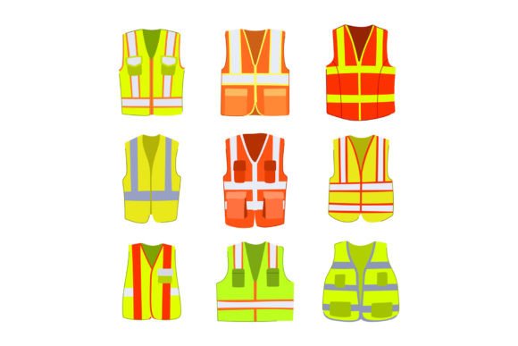 Download Safety Vest Set Cartoon Vector Illustrat - Safety Collection