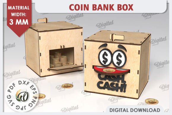 Download Wooden Piggy Bank LaserCut. Coin Box SVG - Box Collection