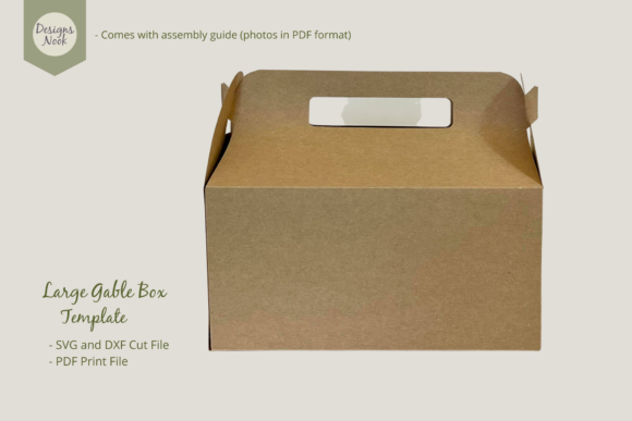 Download Large Gable Box Template - SVG DXF PDF - Premium Bundle