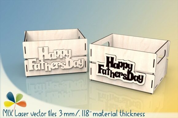 Download Fathers Day Basket Laser Cut Box SVG 3mm - Premium Bundle
