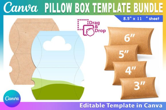 Download Editable Pillow Box Template Bundle - Box Collection